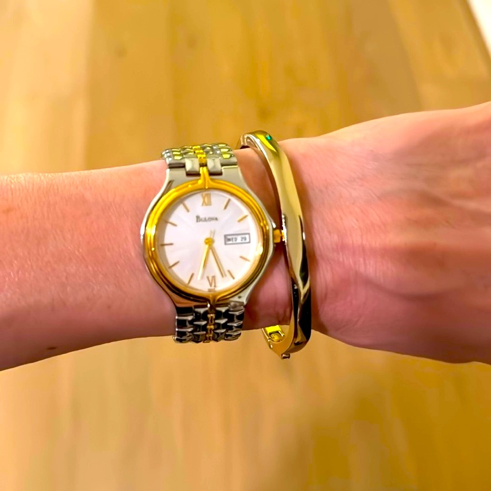 Bulova watch, beautiful two-toned.